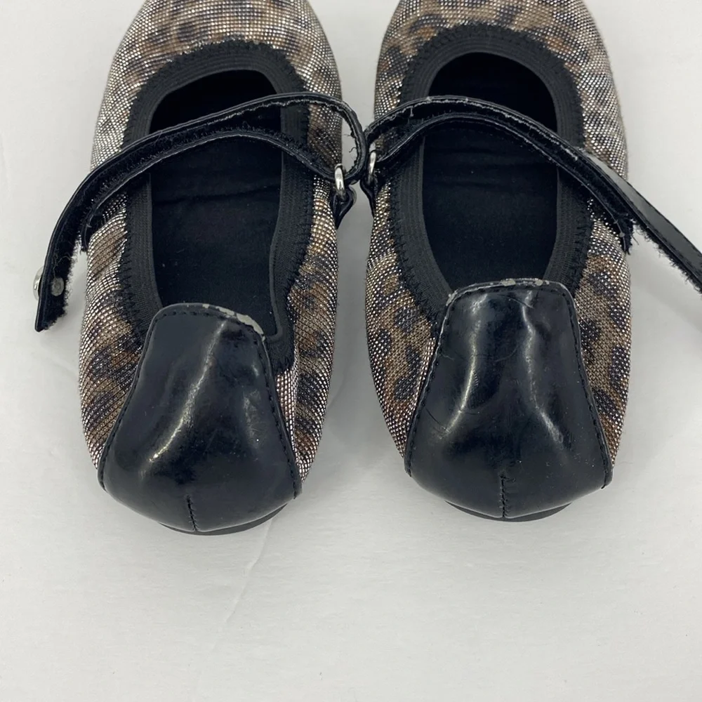 Stuart Weitzman Pali Casey Toddler Girl Sz 11 Leopard Print Ballet Flats Shimmer